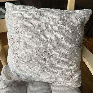 Pier 1 Festive Cream Color Diamond Design with gold color sequins